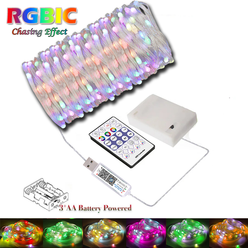 Ws2812B - Smart Fairy String Lights para quarto,