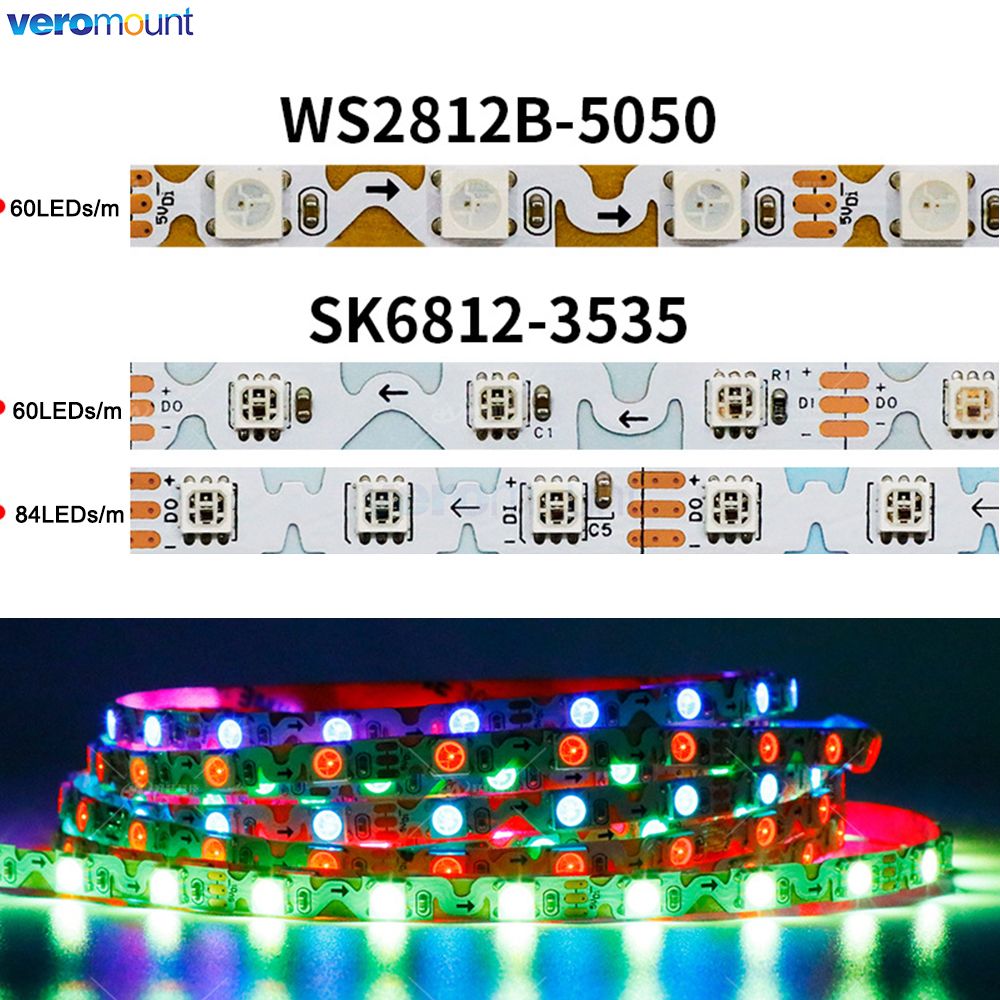 Ws2812B Strip 5V - 6mm estreito com pcb s forma