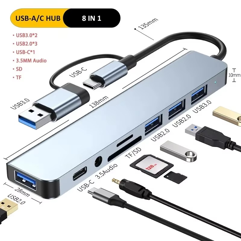 Sd Card Module - Hub USB Tipo C 8 em