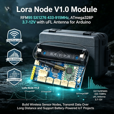 Lora Rfm95 - Nó LoRa V1.0 RFM95/SX1276, 433-915MHz, ATmega328P