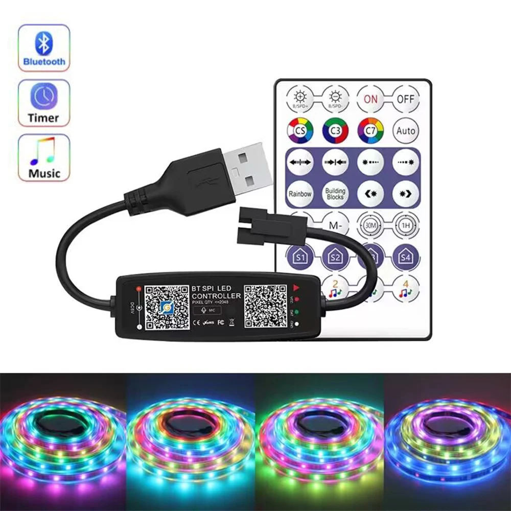 Ws2812B Strip 5V - Ws2812b controlador de música bluetooth para