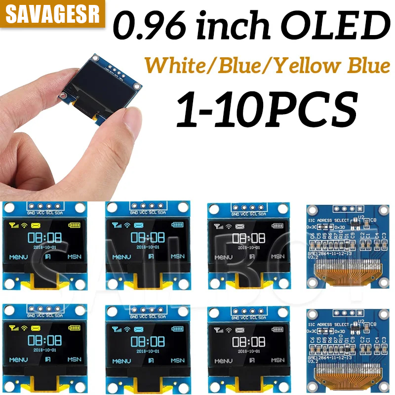 1-10 pces 0.96 Polegada módulo - Ssd1306 avaliação e preço