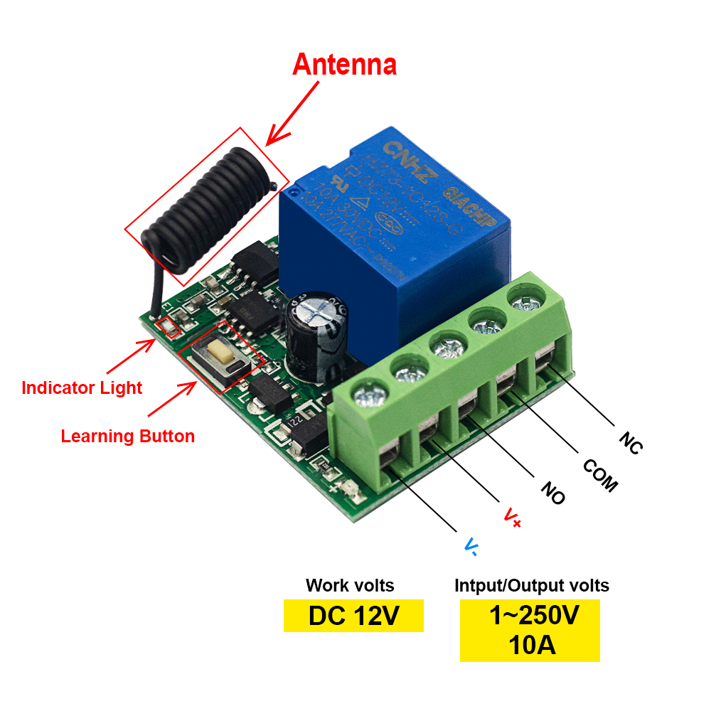 Qiachip 433mhz dc 12v interrup - Relay Module 4 Channel avaliação e preço