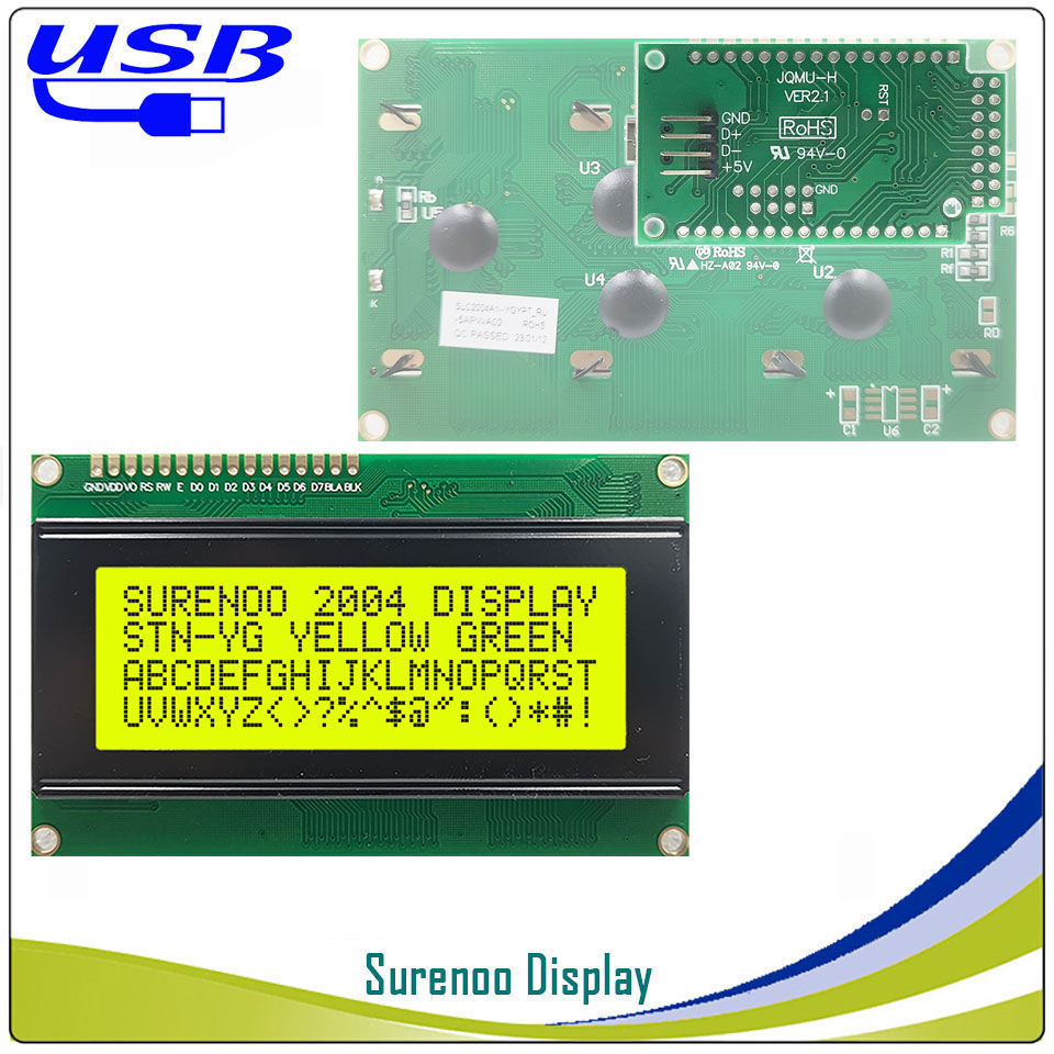 Surenoo lcd2usb usb 204 20x4 2 - Lcd 1602 avaliação e preço