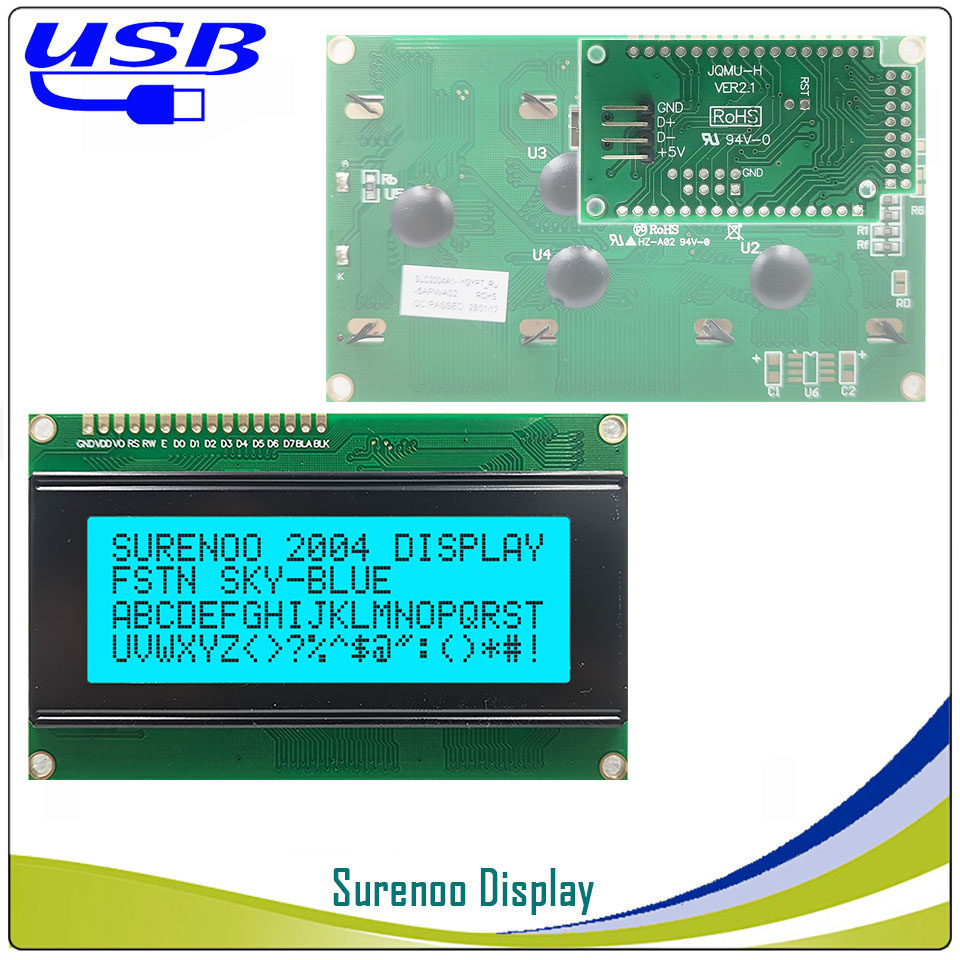 Surenoo lcd2usb usb 204 20x4 2 - Lcd 1602 avaliação e preço
